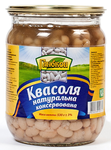 Квасоля консервована натуральна Глибкон 530г